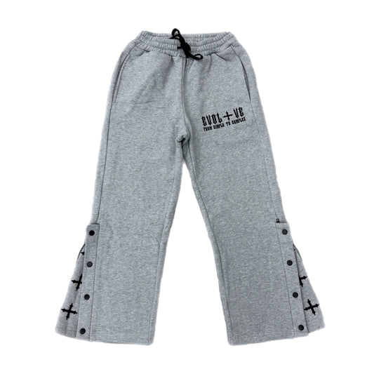 EVOL+VE From Simple To Complex Snap-Up Flare Sweatpants Grey/Black