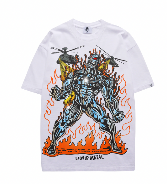 Warren Lotas Liquid Metal Tee White