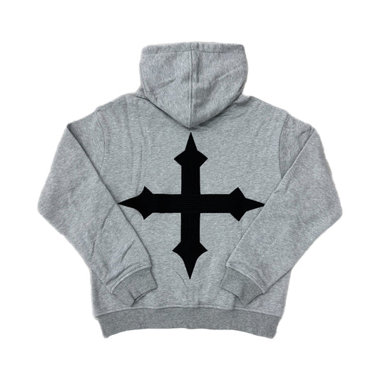 EVOL+VE From Simple To Complex Zip-Up Embroidered Hoodie Grey/Black
