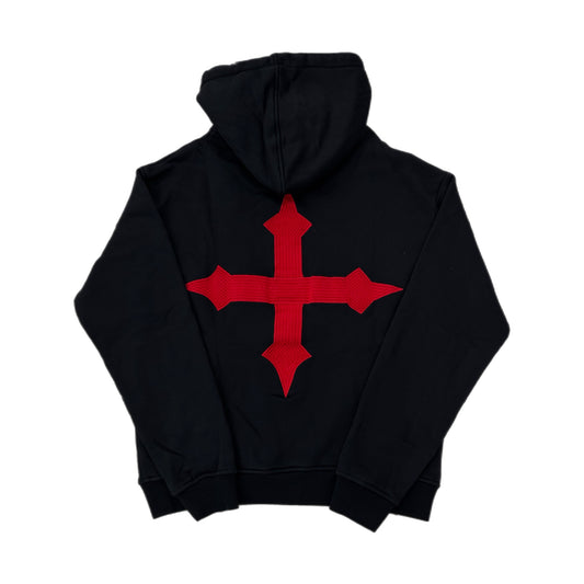 EVOL+VE From Simple To Complex Zip-Up Embroidered Hoodie Black/Red