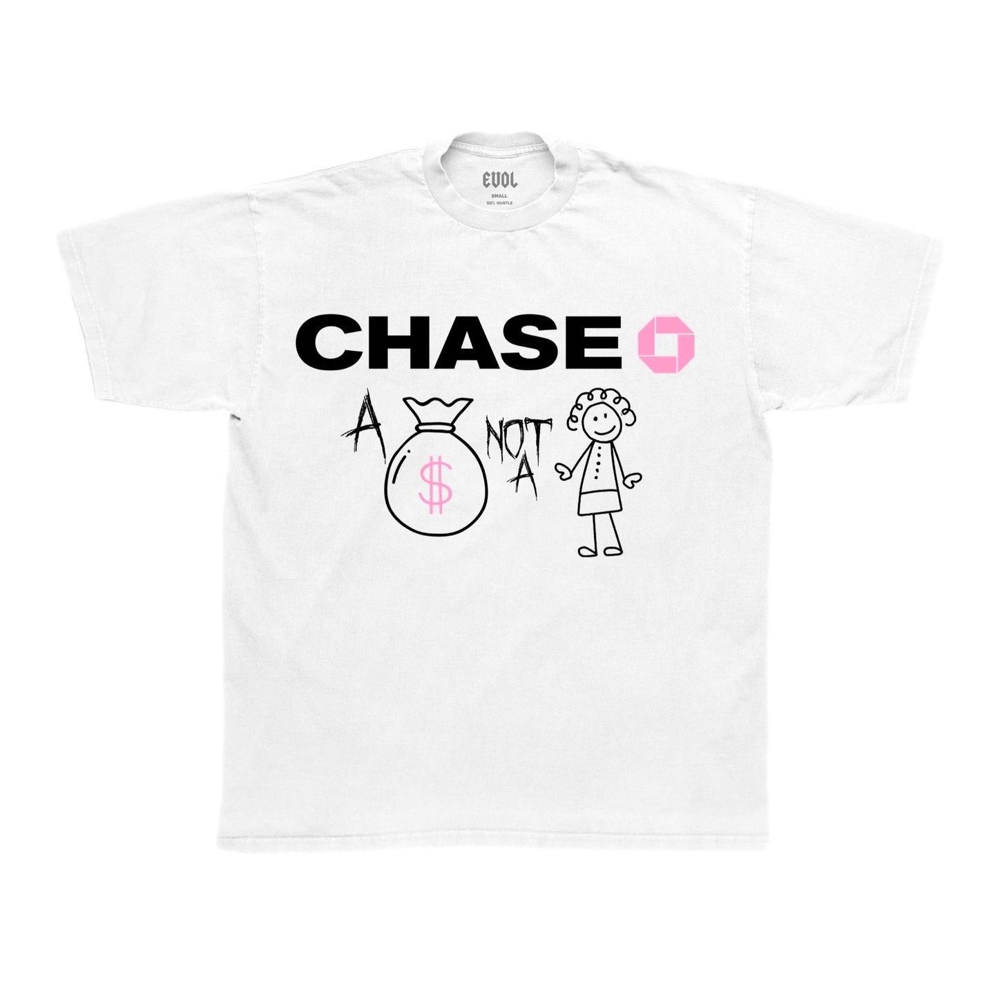 EVOL Chase Tee White/Baby Pink