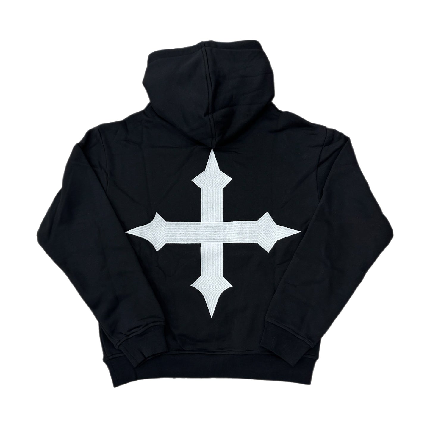 EVOL+VE From Simple To Complex Zip-Up Embroidered Hoodie Black/White