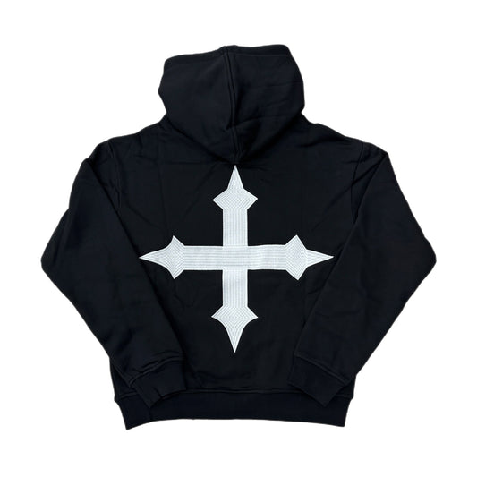 EVOL+VE From Simple To Complex Zip-Up Embroidered Hoodie Black/White
