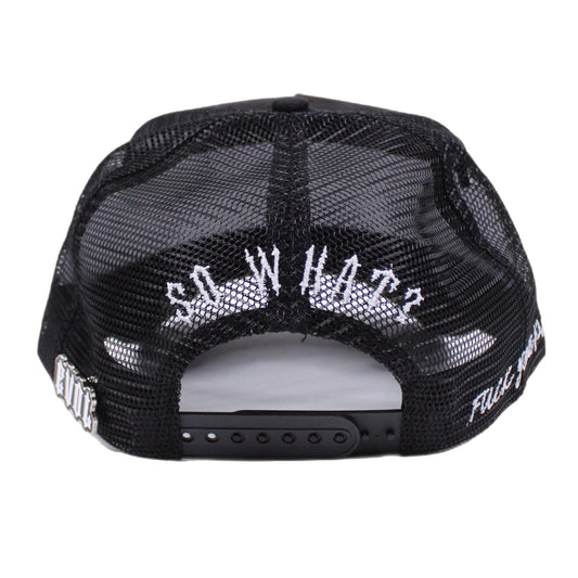 EVOL Mr. Asshole Trucker Hat Black/White (Suede Edition)