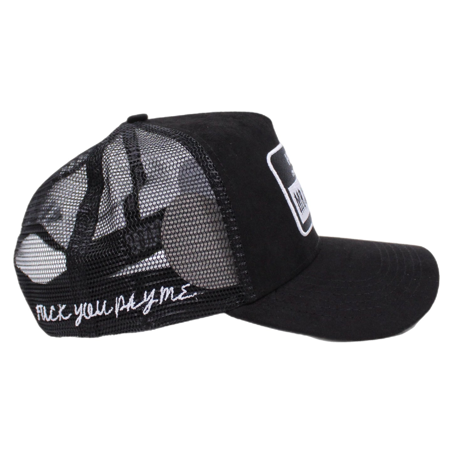 EVOL Mr. Asshole Trucker Hat Black/White (Suede Edition)