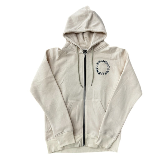 Lonely Nights Classic Zip-Up Hoodie Cream/Grey/Blue