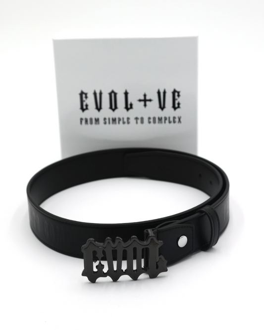 EVOL+VE 'FROM SIMPLE TO COMPLEX' LEATHER BELT BLACK