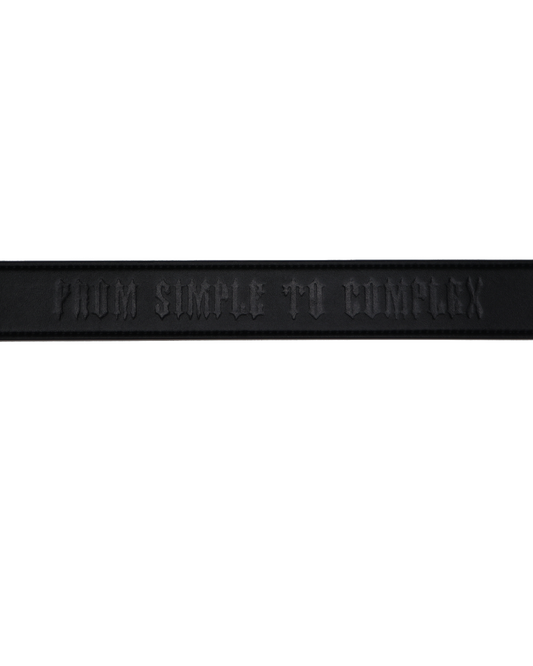 EVOL+VE 'FROM SIMPLE TO COMPLEX' LEATHER BELT BLACK