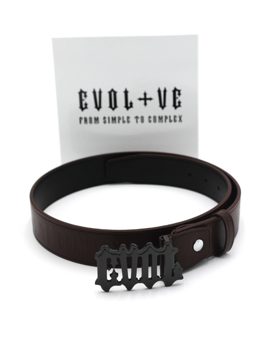 EVOL+VE 'FROM SIMPLE TO COMPLEX' LEATHER BELT BROWN