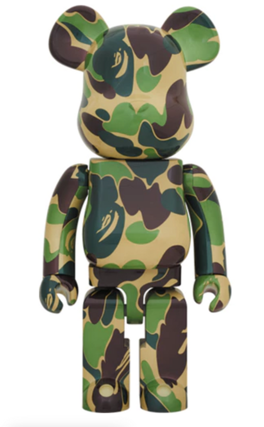 Bearbrick x A Bathing Ape ABC Camo 1000% Green