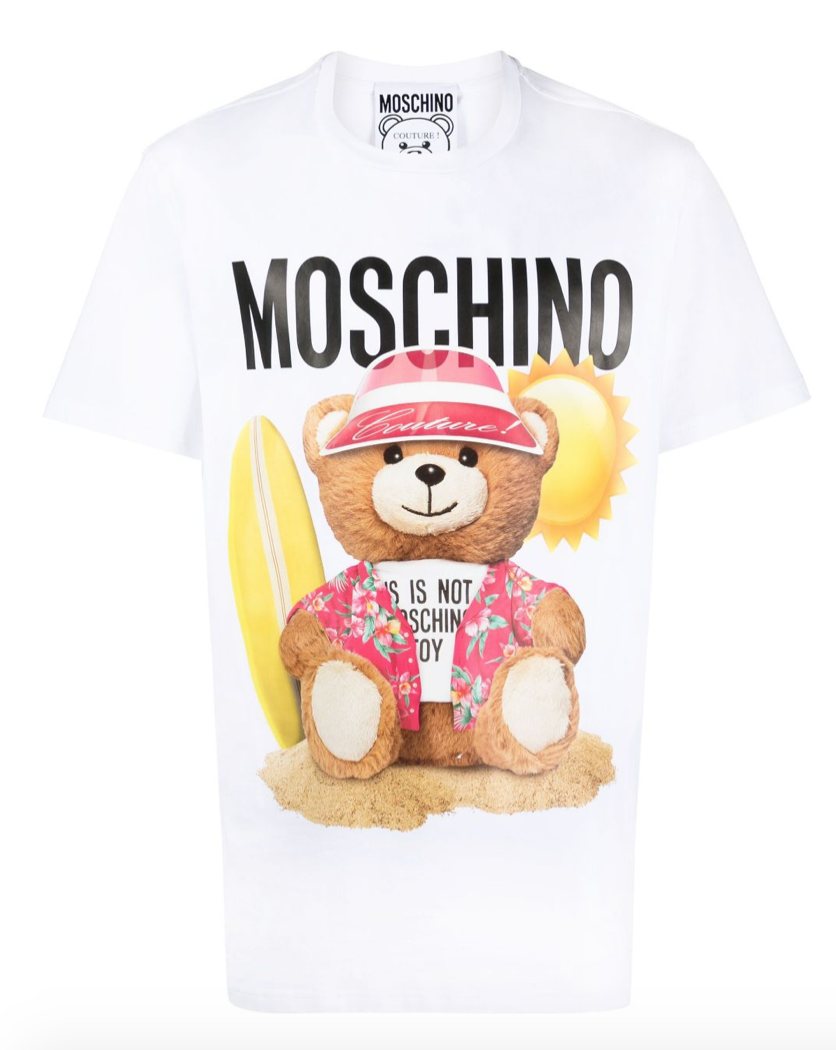 Moschino Teddy Bear Logo Tee – Upper Level 916 Moschino Teddy Bear Logo Tee – Upper Level 916