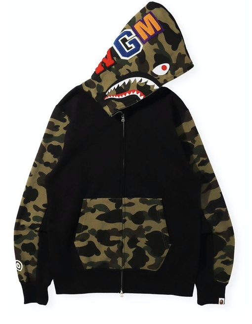 BAPE 1st Camo Shark Full Zip Hoodie (SS23) Black