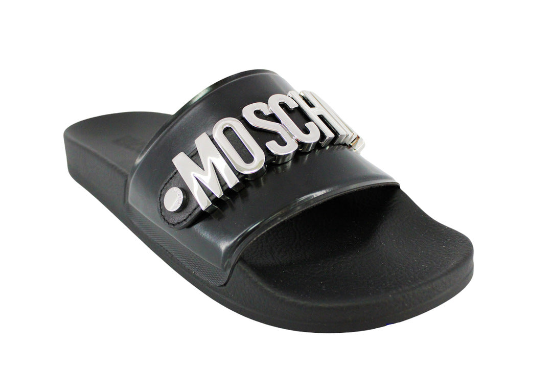 Moschino black 2025 and gold sliders