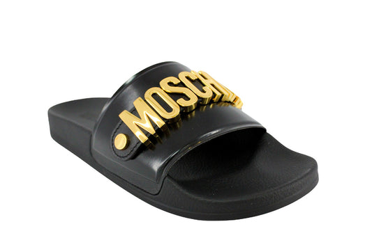 Moschino Black & Gold slides