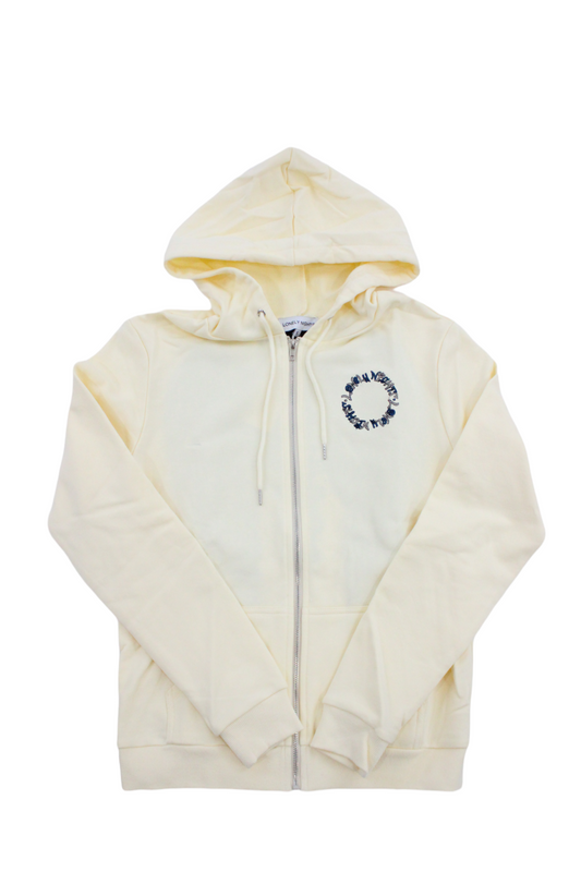Lonely Nights Zip Up Cream/Aegean Blue LNC
