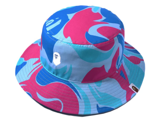BAPE Marble Camo Bucket Hat Blue