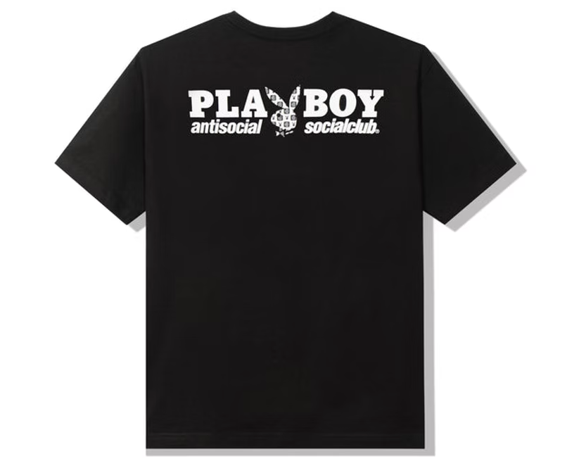 Anti Social Social Club Playboy x ASSC Checkered Black Tee