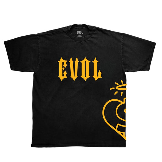 EVOL Side Logo Shirt Black And Yellow