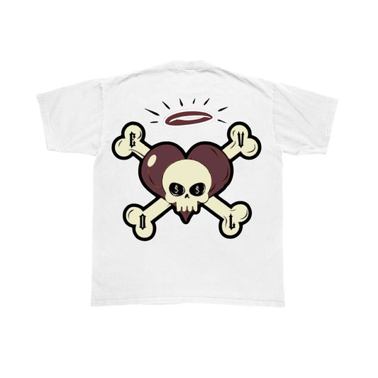 EVOL Halo Over Skull Tee White/Cream/Maroon