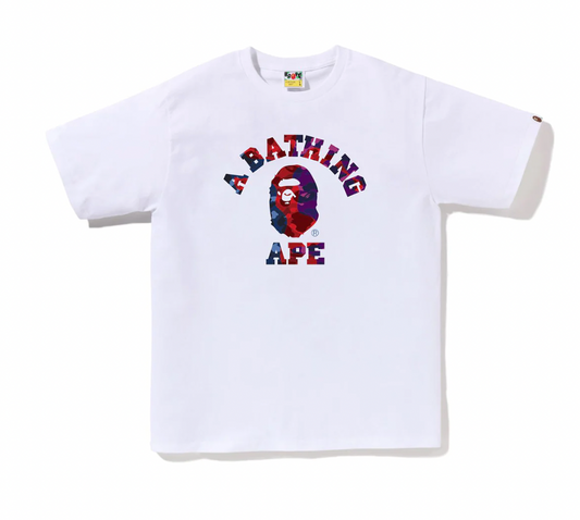 Bape Color Camo Crazy College Tee White