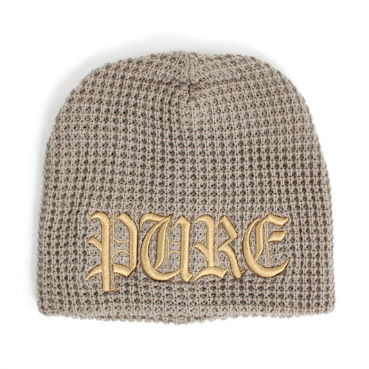 Pain Is Pure 'Pure' Logo Textured Beanie Tan/Champagne