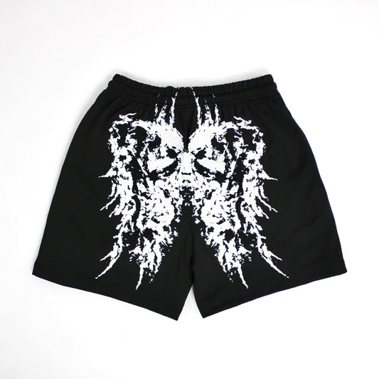 PAIN IS PURE ‘PURE’ ANGEL MESH SHORTS BLACK/WHITE