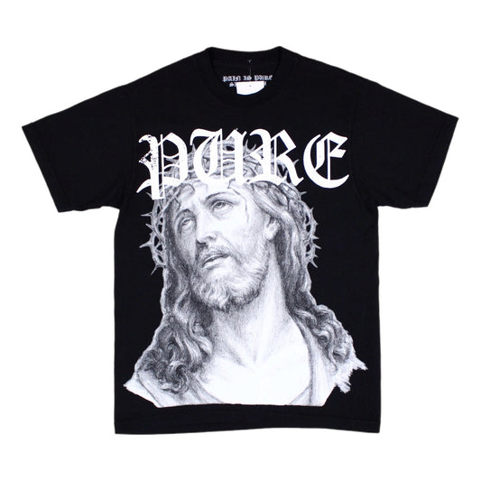 PAIN IS PURE JESUS PSALM 34:18 TEE BLACK/WHITE