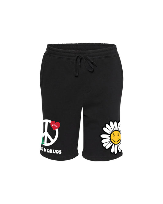 EVOL Peace Shorts Black And Yellow