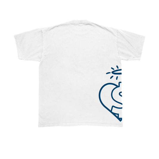 EVOL Side Logo Tee White Navy