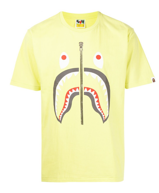 BAPE Shark Metal Zip tee Neon green