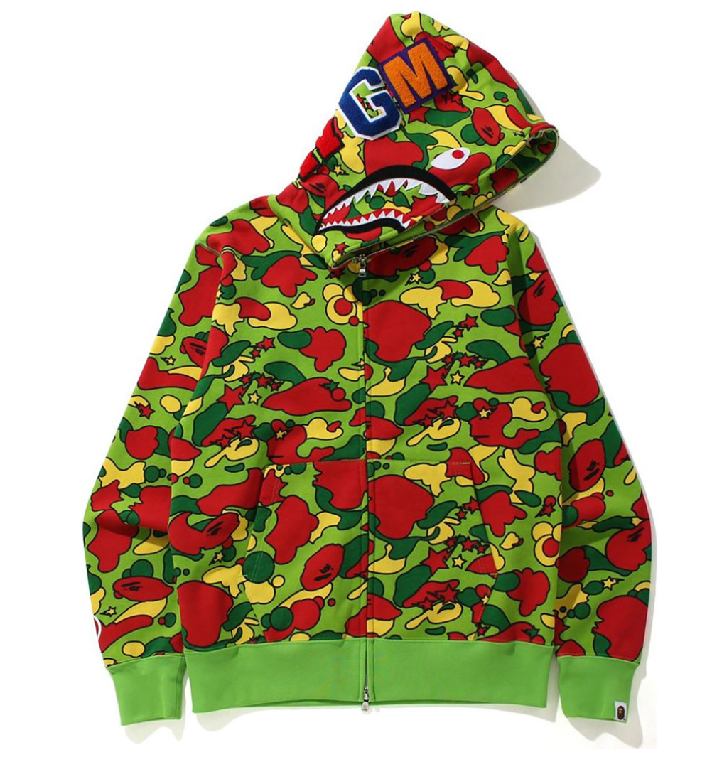 BAPE STA CAMO SHARK ZIP HOODIE