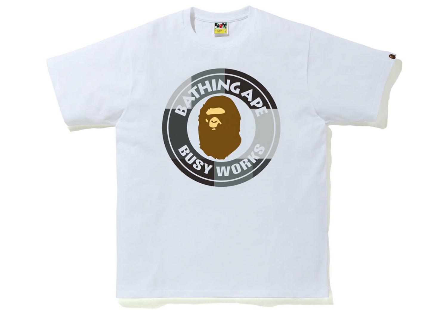 BAPE Color Block Busy Works Tee White/Black