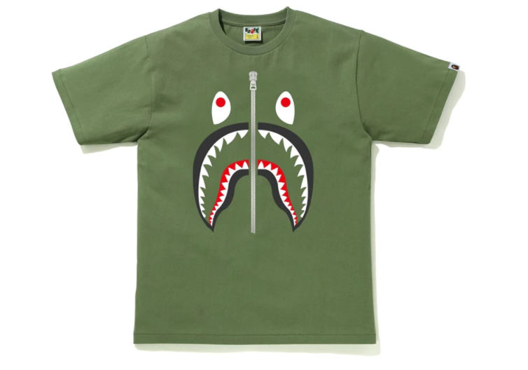 BAPE Shark Tee Olive