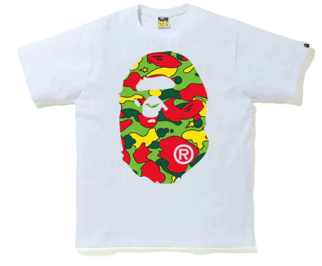 BAPE Sta Camo Big Ape Head Tee White/Multi