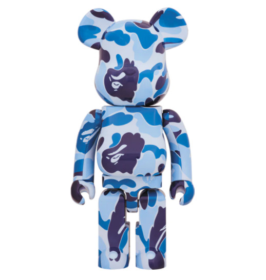 Bearbrick x A Bathing Ape ABC Camo 1000% Blue