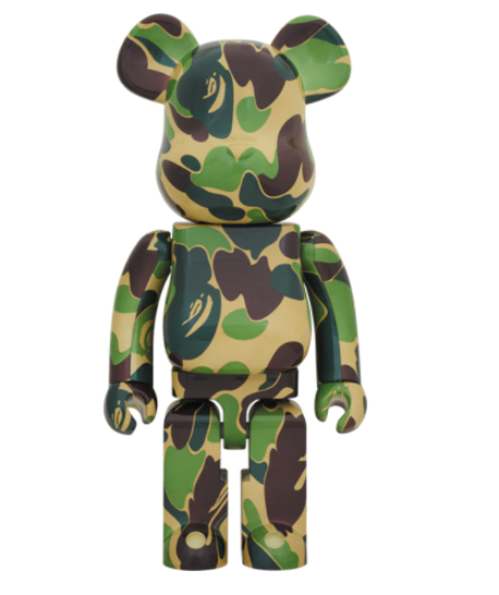 Bearbrick x A Bathing Ape ABC Camo 1000% Green
