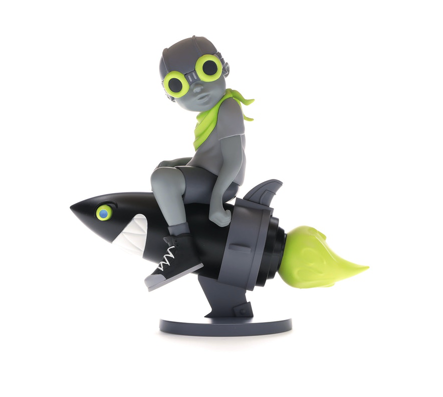 Hebru Brantley x Billionaire Boys Club x Bait Beyond The Beyond Fly Boy Figure 9 Inches Gray/Volt