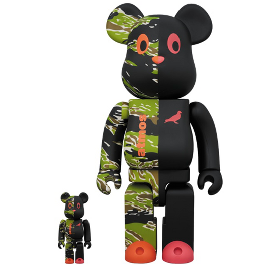 Bearbrick x Atmos x Staple #2 100% & 400% Set Black/Green