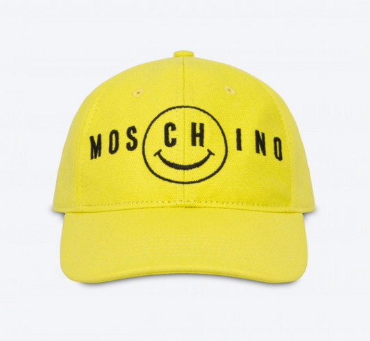 Moschino Smiley Embroidery Canvas Hat