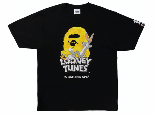 BAPE x Looney Tunes ABC Camo Ape Head Tee Black