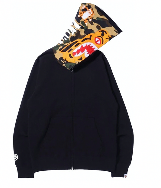 BAPE Tiger Full Zip Hoodie (FW21) Black