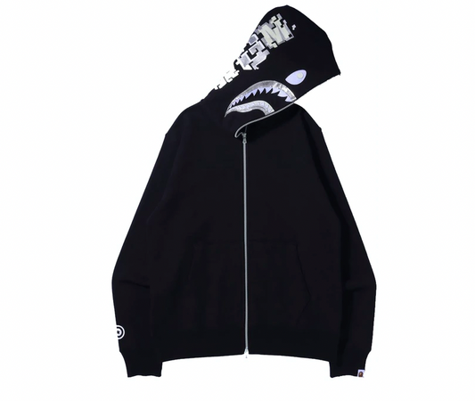 BAPE Digital Shark Full Zip Hoodie Black