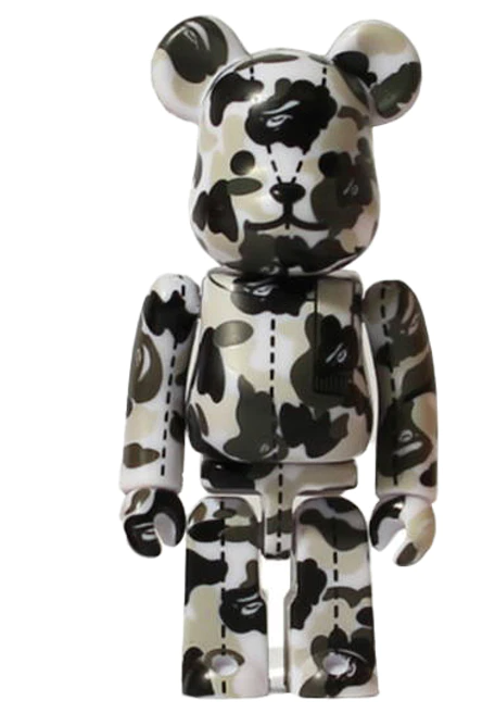 Bearbrick x A Bathing Ape 28th Anniversary Camo #3 100% Grey/Black