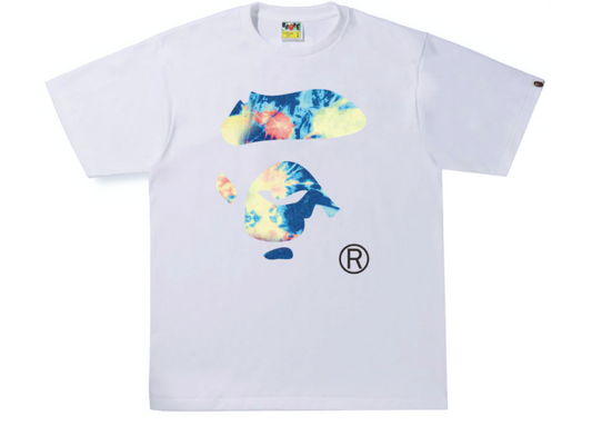BAPE Tie Dye Ape Face Tee White/Multi