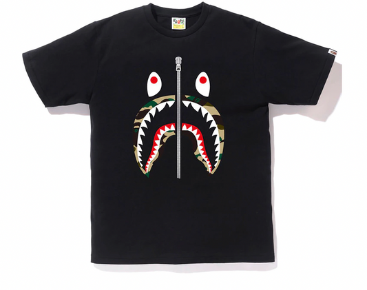BAPE 1st Camo Shark Tee Black/Yellow