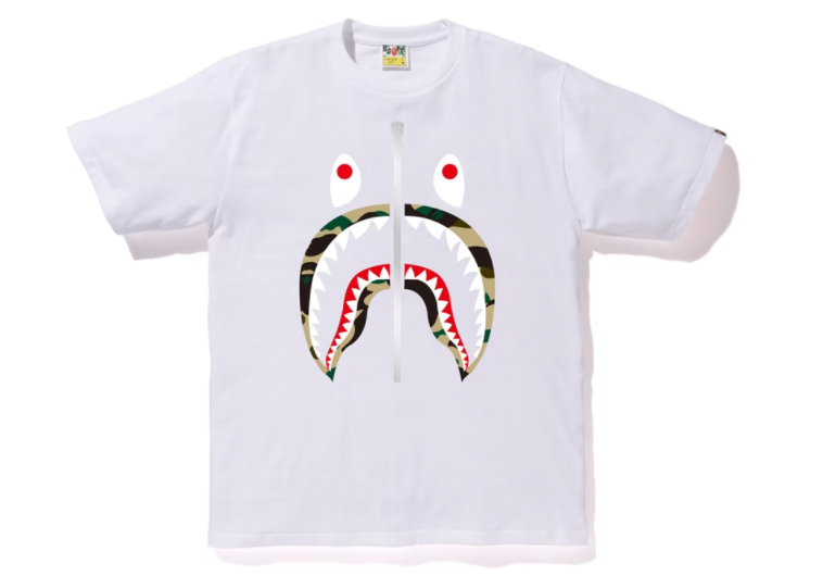 BAPE 1st Camo Shark Tee White/Yellow – Upper Level 916