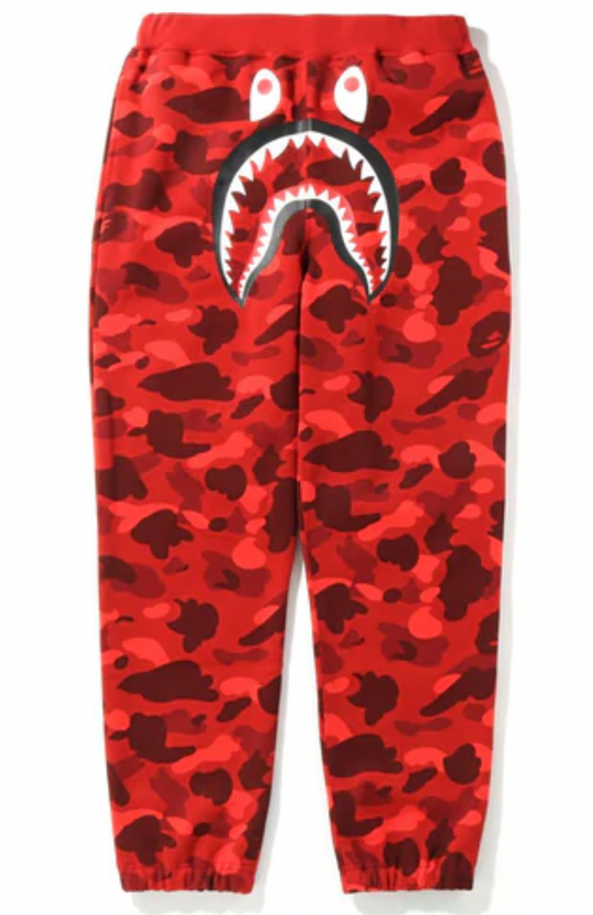 Bape Color Camo Shark Sweat Pants Red