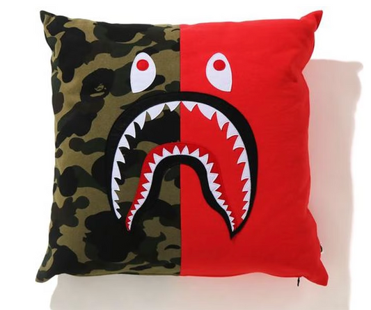 BAPE 1st Camo Shark Square Cushion Red