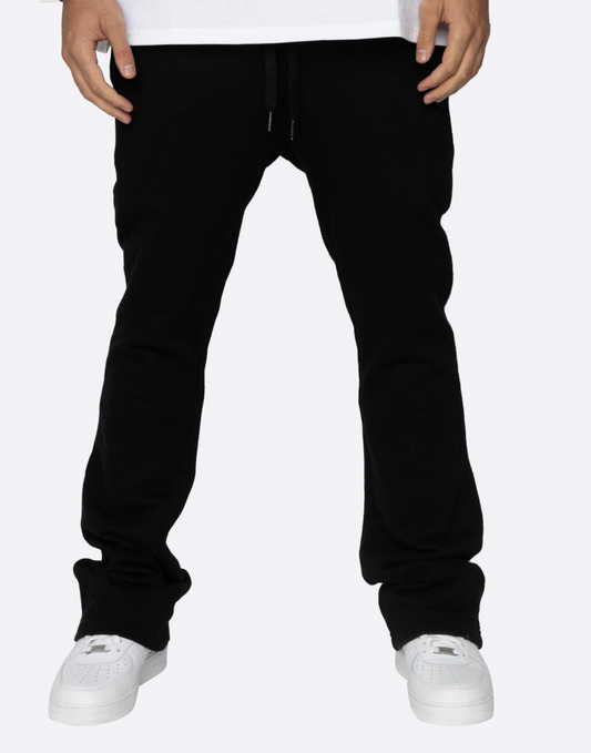 FRENCH TERRY FLARE PANTS BLACK