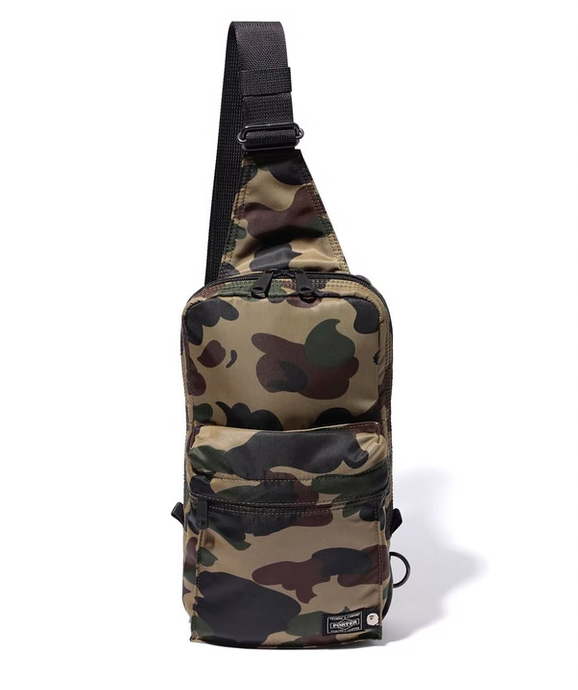 BAPE x Porter 1st Camo One Shoulder Bag Green Upper Level 916